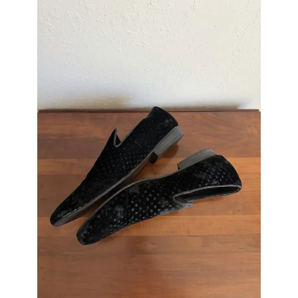 Steve Madden Laight Velvet Slip On Loafers Men Size 8.5 Black 099085 New in Box